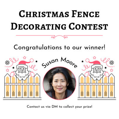 Instagram Post Generator for a Christmas Fence Decorating Contest Winner 6185i