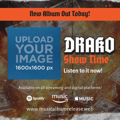 Promotional Mockup Featuring a Vinyl Record Release Ad