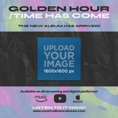 Mockup of a Vinyl Cover for an Album Release Promo