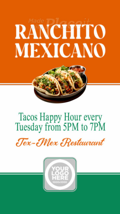 Instagram Story Video Generator Featuring an Ad for a Tex-Mex Restaurant 7270