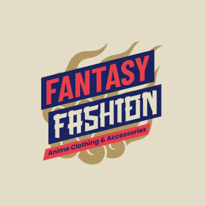 Online Logo Generator with Bold Text for an Anime Clothing Store 