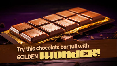 YouTube Thumbnail Creator Featuring a Golden Chocolate Bar Inspired by Willy Wonka 5830n-6041