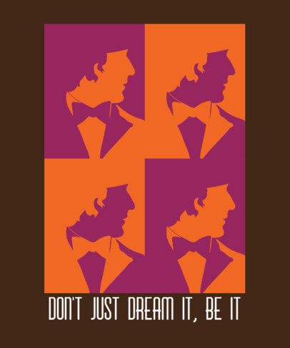 Minimalist T-Shirt Design Template Featuring a Willy Wonka-Inspired Graphic