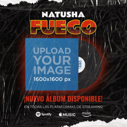 Mockup of a Vinyl With an Album Release-Themed Message m6034