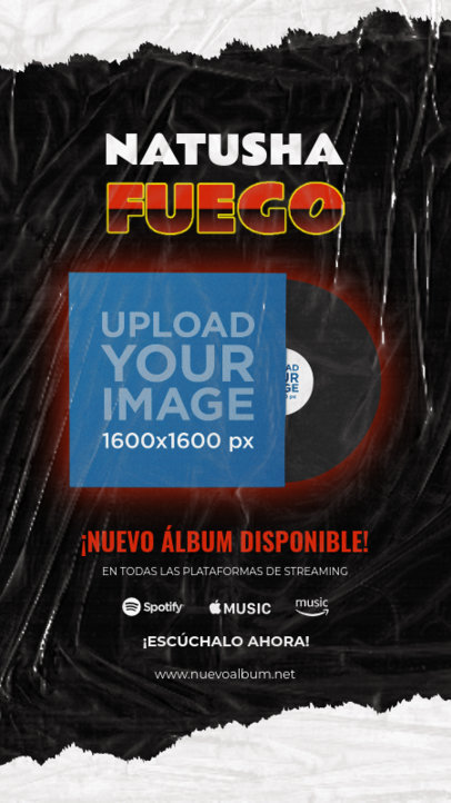 Mockup of a Vinyl Record Featuring an Album Release-Themed Promo m6034