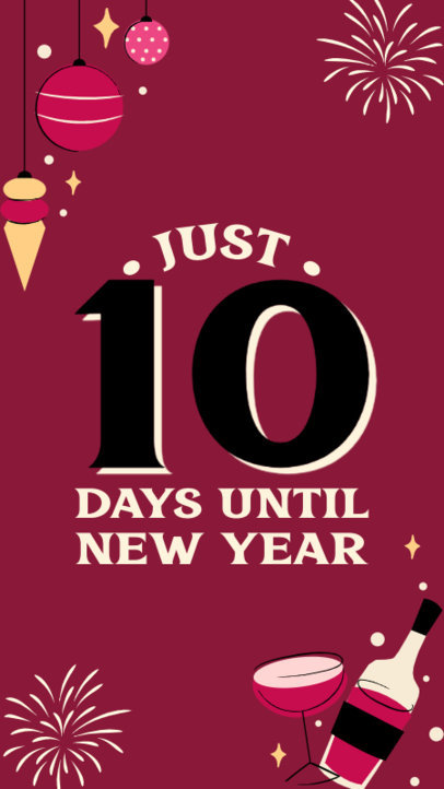 New Year's Day Instagram Story Maker Featuring a Countdown
