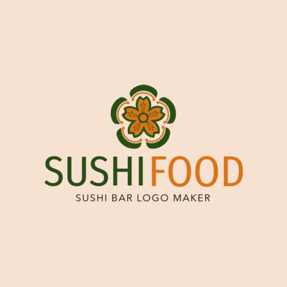 Custom Logo Maker for Sushi Restaurants with Flower Icon 