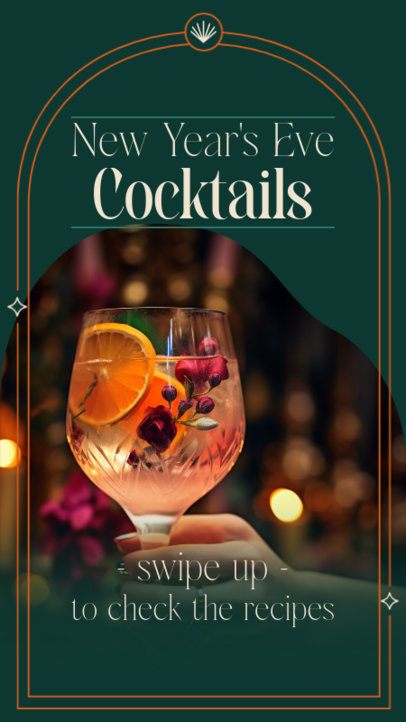 NYE-Themed Instagram Story Creator Featuring Cocktail Recipes