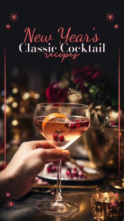 Instagram Story Generator Featuring New Year's Classic Cocktail Recipes 5662g-6044