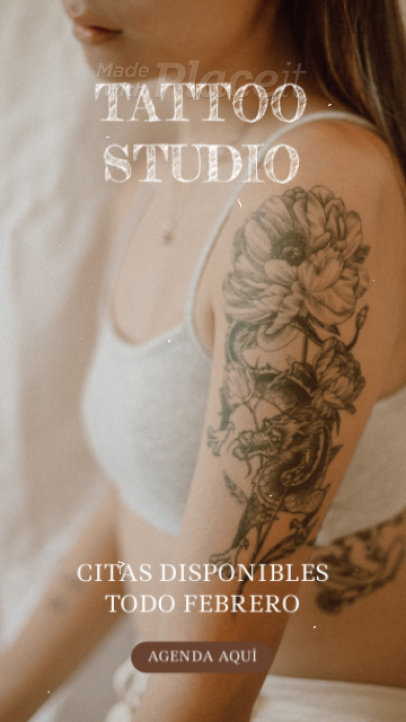 Instagram Story Video Template with an Open Schedule Text for Tattoo Appointments 3065r 7353