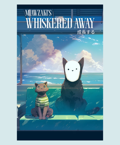 T-Shirt Design Generator with a Spirited Away-Inspired Cat Illustration  6694f