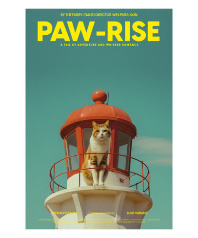 Moonrise Kingdom-Inspired T-Shirt Design Creator Featuring a Cat at the Top of a Lighthouse 6692h