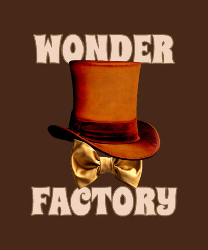 Wonka-Inspired T-Shirt Design Template Featuring a Hat Graphic