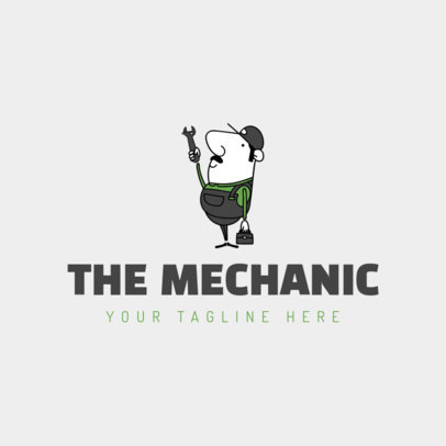 Mechanic Logo Maker with Cartoon Man