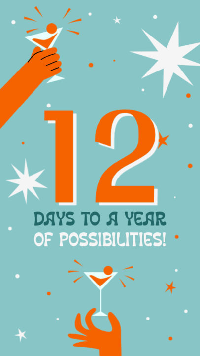 Instagram Story Maker With a Colorful Theme for a New Year's Day Countdown