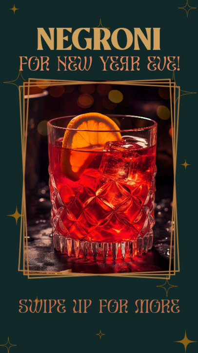 Instagram Story Maker Featuring a Negroni Recipe for NYE