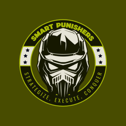 Airsoft Team Logo Template Featuring a Robot Head Illustration 6696b