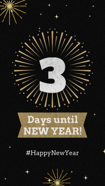 Countdown Instagram Story Template Featuring a New Year's Day Theme
