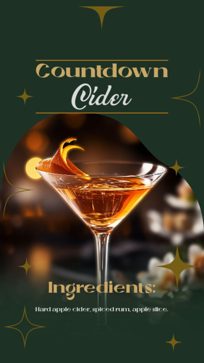 Recipe-Themed Instagram Story Creator for a NYE Cider Cocktail 5774j-6044
