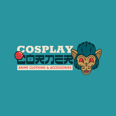 Logo Template for an Anime Clothing Store Featuring a Gorilla Cartoon