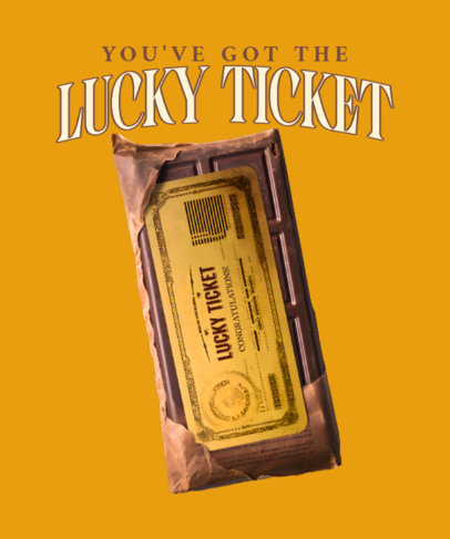 T-Shirt Design Generator Featuring an AI-Created Chocolate Inspired by Wonka