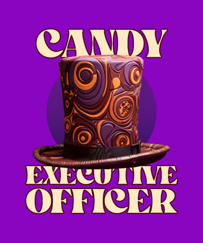 T-Shirt Design Maker Featuring a Wonka-Inspired Hat Illustration