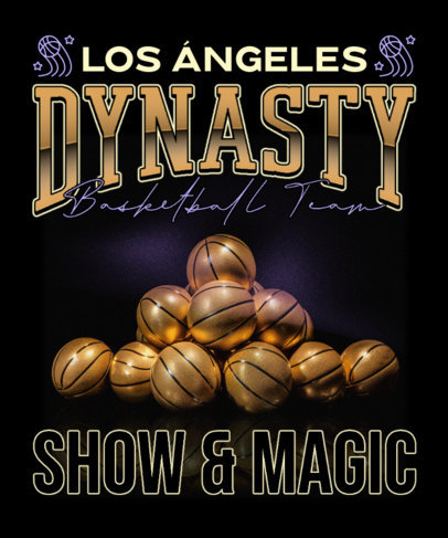 T-Shirt Design Generator Featuring Golden Basketball Graphics