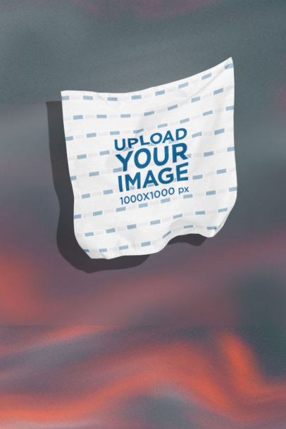 Mockup of a Bandana Floating Against a Customizable Background m35267