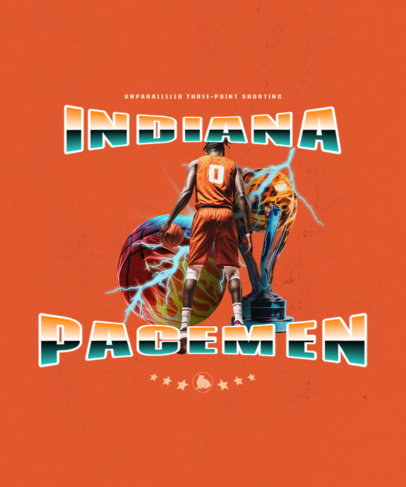 T-Shirt Design Creator for a Basketball Team Featuring Lightning Graphics
