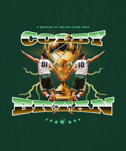 T-Shirt Design Generator Featuring a Basketball Trophy with Lightning Graphics