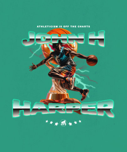 T-Shirt Design Generator Featuring a Basketball Player with a Trophy 