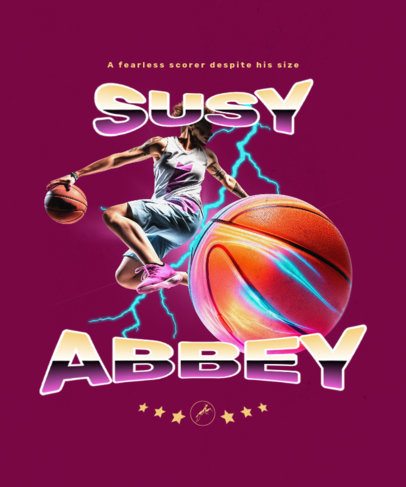 T-Shirt Design Maker Featuring an Illustrated Basketball Player