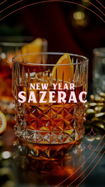 Instagram Story Generator Featuring a New Year Sazerac Cocktail Recipe 5929l-6044