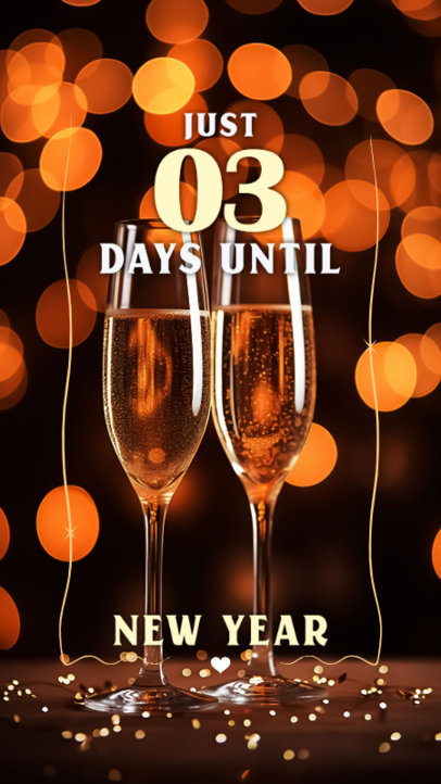 Instagram Story Template Featuring Two Cocktails and a Countdown for NYE
