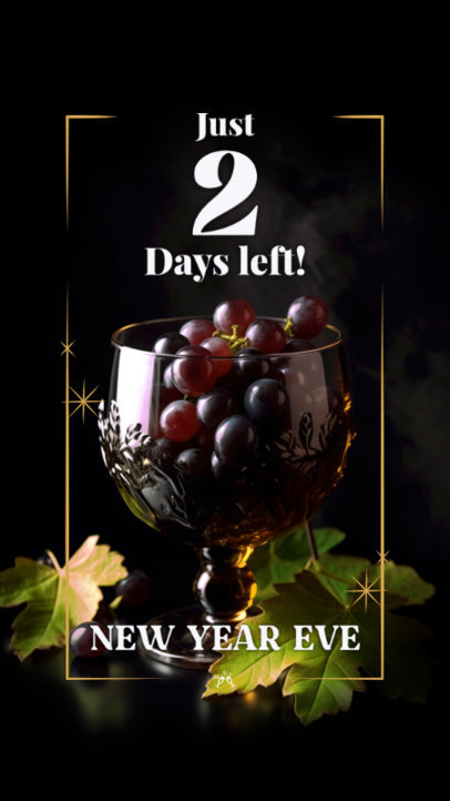 NYE Countdown Instagram Story Maker Featuring a Glass With Grapes