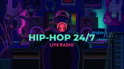 YouTube Thumbnail Maker Featuring an AI-Generated Graphic for a Music Loop Channel