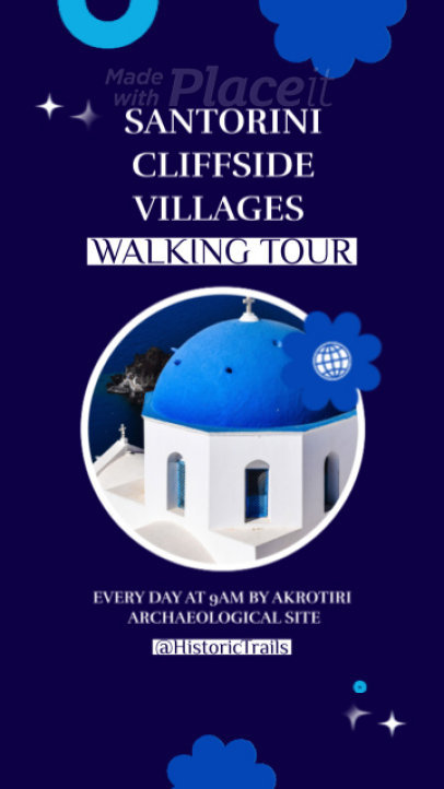 Instagram Story Video Creator to Promote a Santorini Walking Tour