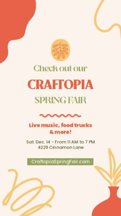 Instagram Story Video Template for an Arts and Crafts Spring Fair Ad 7374