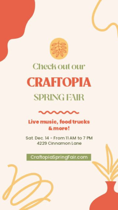 Instagram Story Video Template for an Arts and Crafts Spring Fair Ad
