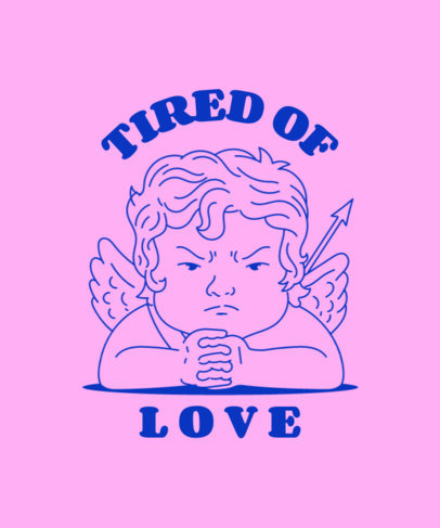Anti-Valentine's T-Shirt Design Maker With an Angry Cupid Graphic