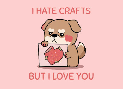 Greeting Card Creator with an Angry Dog Cartoon for Valentine's Day 5888l-6062