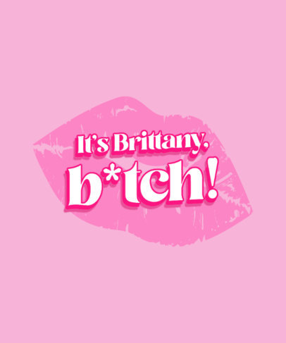 Britney Spears-Inspired T-Shirt Design Maker Featuring a Pink Aesthetic 5618h-6065