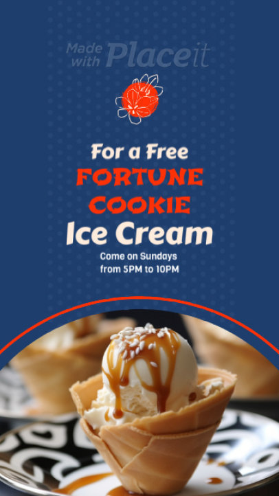 Instagram Story Video Maker Featuring a Promo for a Free Ice-Cream 7272