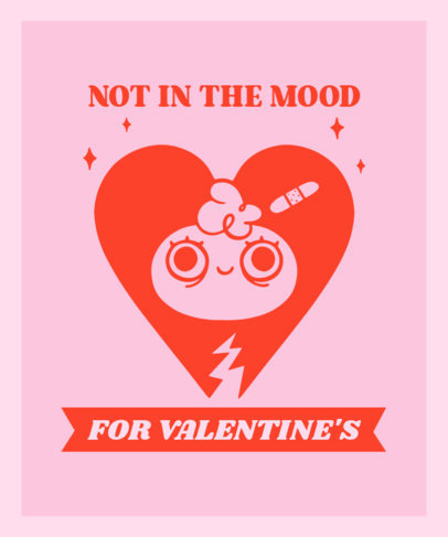 T-Shirt Design Maker with a Broken Heart and a Phrase for Anti-Valentine's Day 5948h-6060