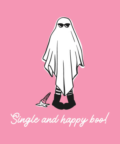 T-Shirt Design Generator with a Sheet Ghost Illustration for Anti-Valentine's Day