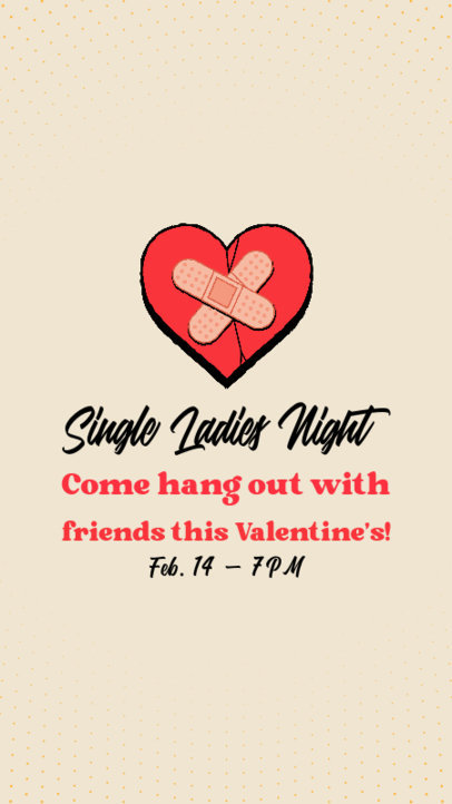 Instagram Story Maker Featuring a Heart with a Bandage for a Galentine's Night Out 6014n-6063