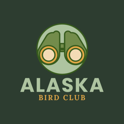 Birdwatching Association Logo Template with Illustrated Binoculars