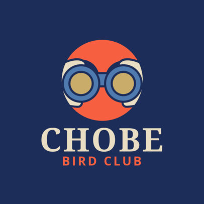 Birdwatching Club Logo Template Featuring Illustrated Binoculars