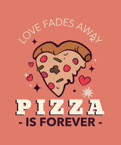 T-Shirt Design Maker for Anti-Valentine's Featuring a Heart-Shaped Pizza