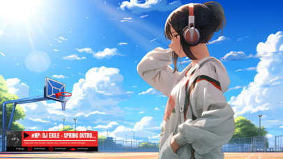 Twitch Screen Generator Featuring an Illustrated Anime Girl with a Sky in the Background